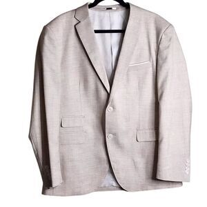 Statement blazer sports coat jacket cream 100% wool 44R